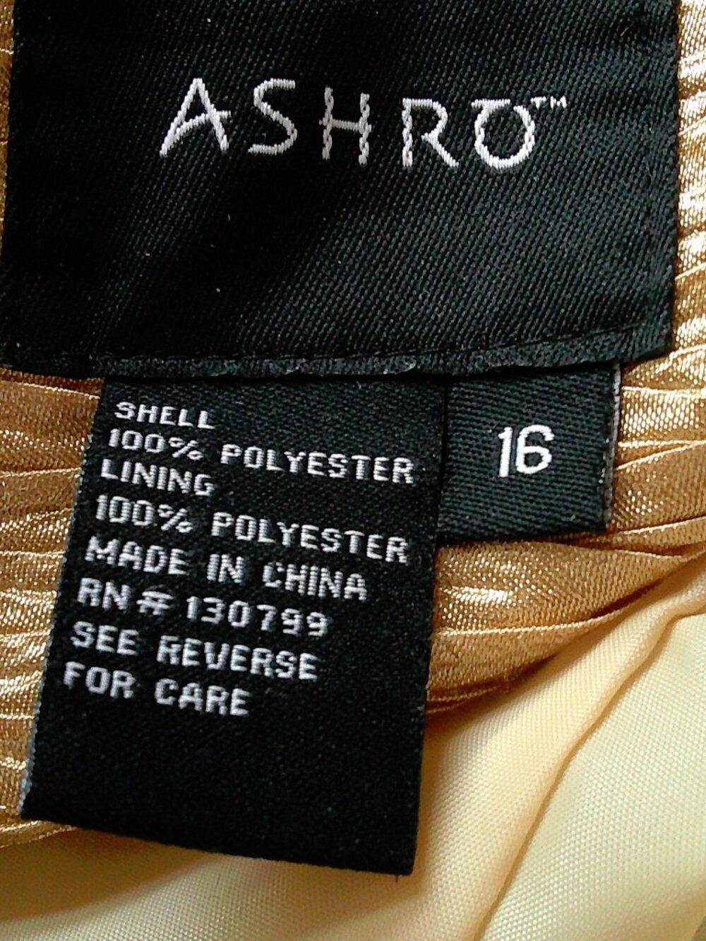 Ashro Gold Textured Wrap Long Party Special Occasion Jacket 16 - Picture 8 of 9